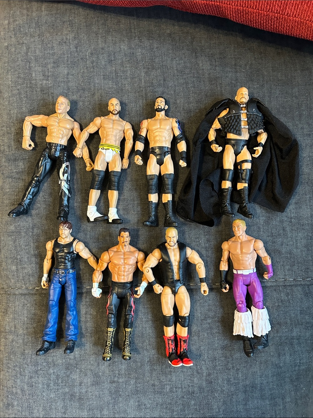 WWE Action Figure Lot with Black, Purple, Blue and White Details